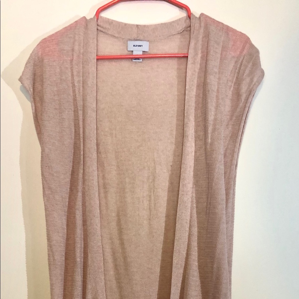 Long, Cream, Shortsleeved Pullover
